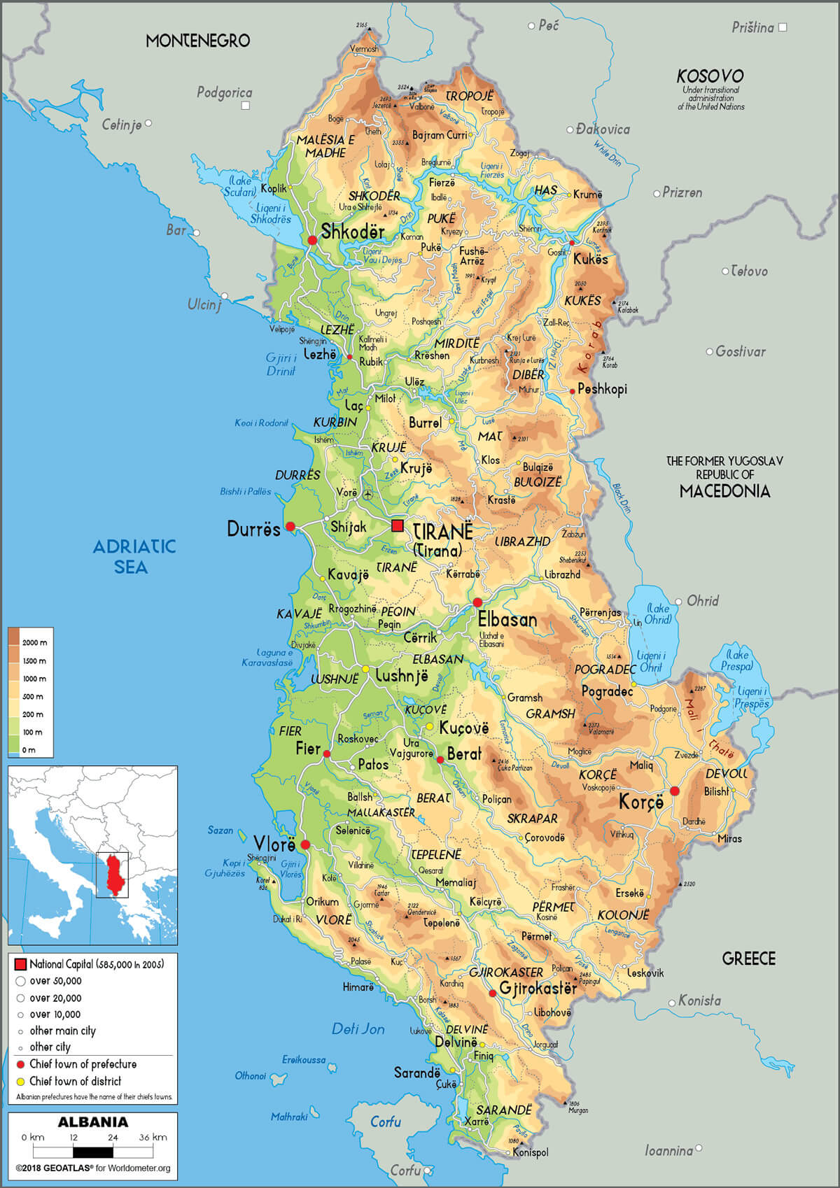 Map of Albania